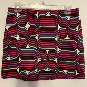 TRINA TURK Rico Geometric Swirl Print Mini Skirt - Size 2